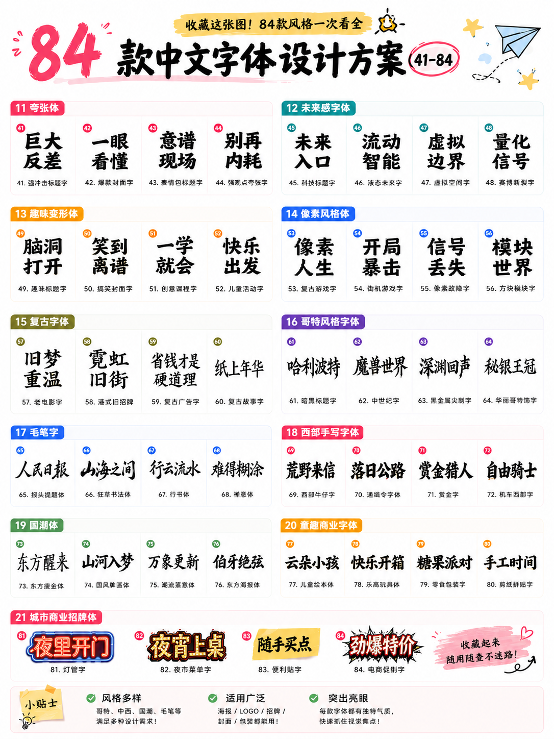 中文字体提示词公式大公开 | 含 84 个案例